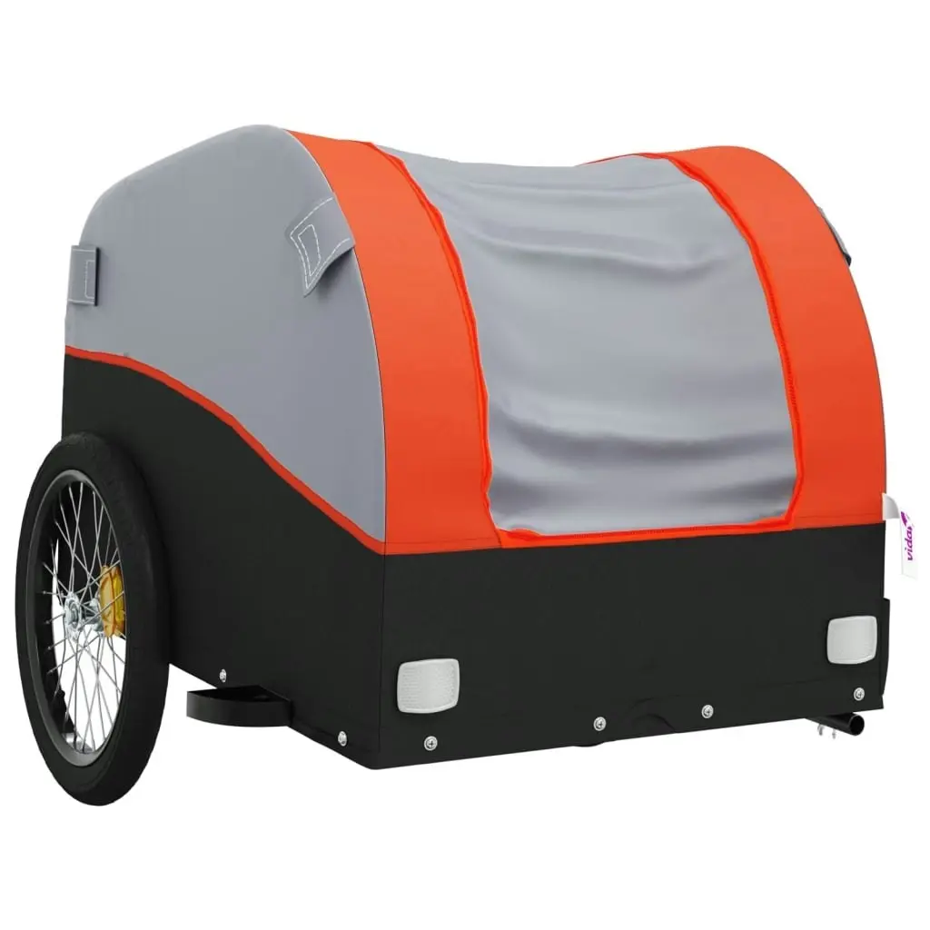 Bike Trailer Black and Orange 30 kg Iron 94117