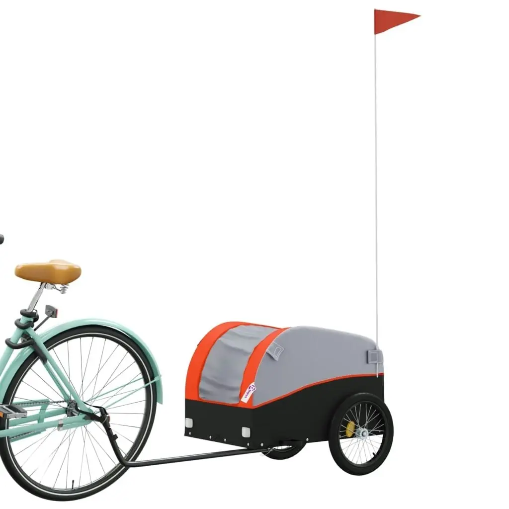 Bike Trailer Black and Orange 30 kg Iron 94117