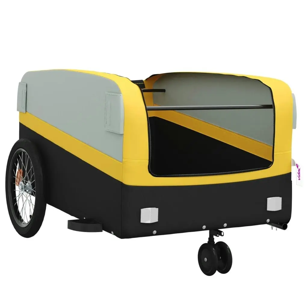 Bike Trailer Black and Yellow 45 kg Iron 94064