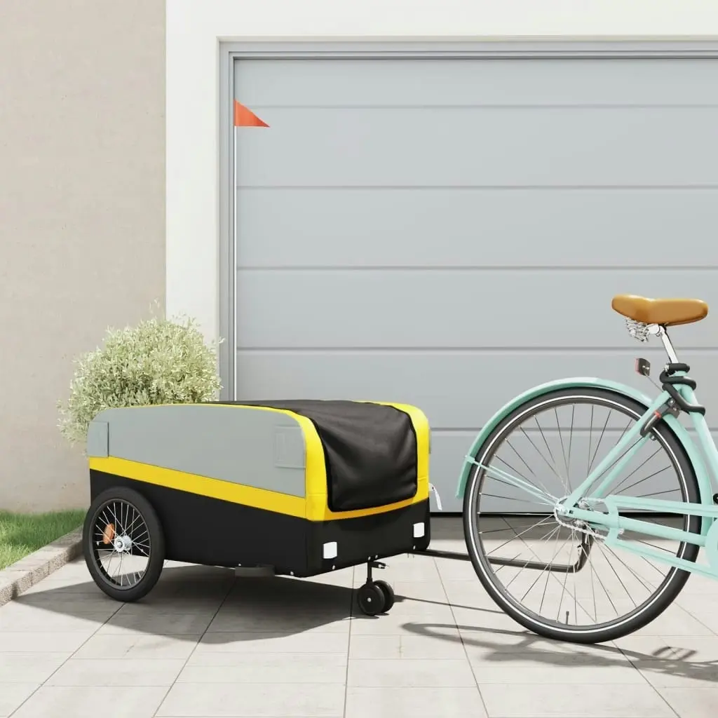 Bike Trailer Black and Yellow 45 kg Iron 94064