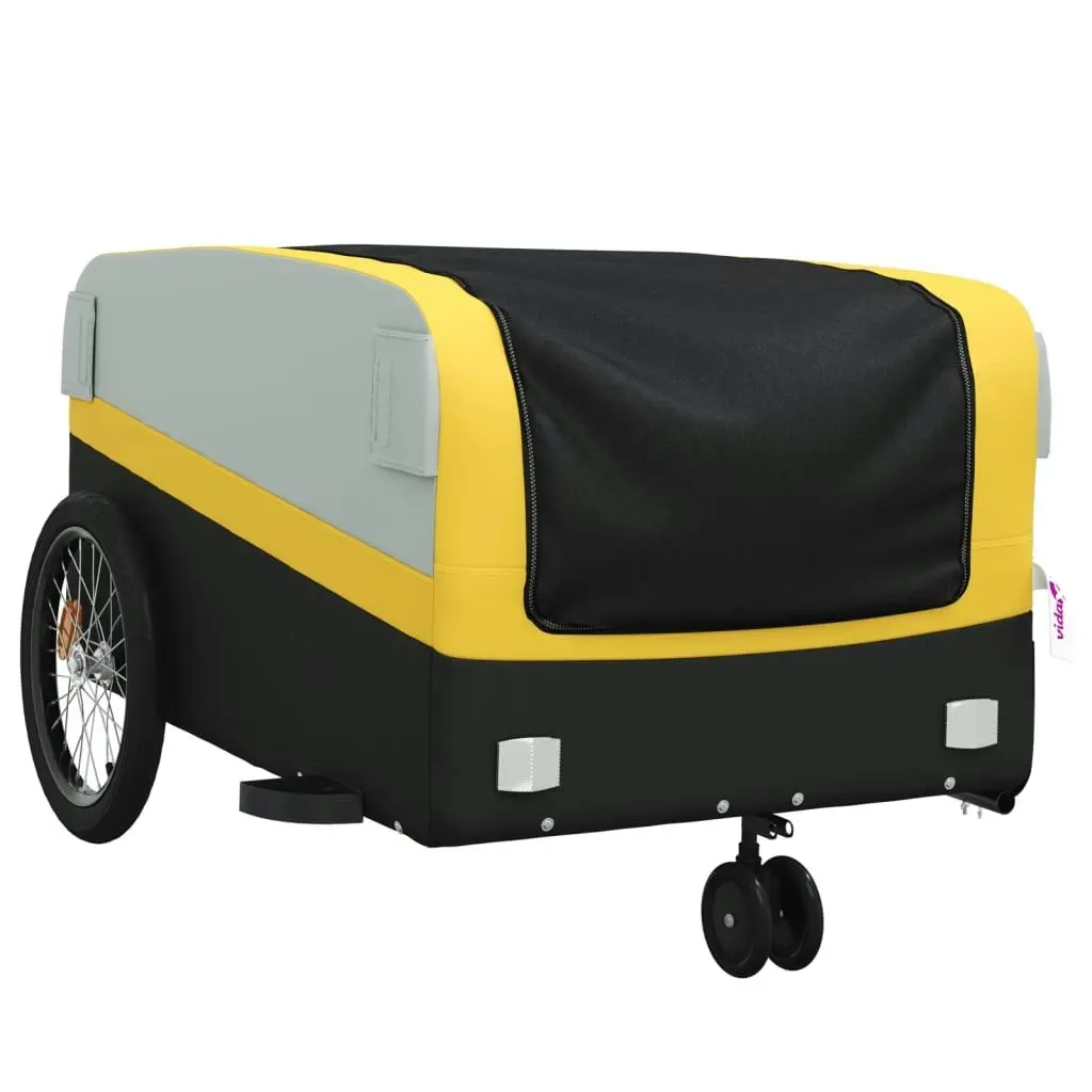 Bike Trailer Black and Yellow 45 kg Iron 94064