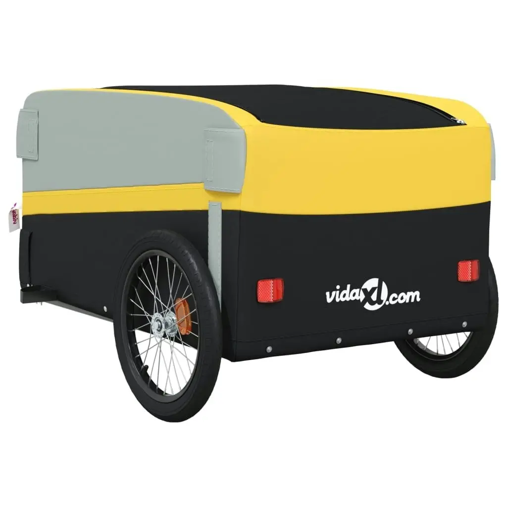 Bike Trailer Black and Yellow 45 kg Iron 94064