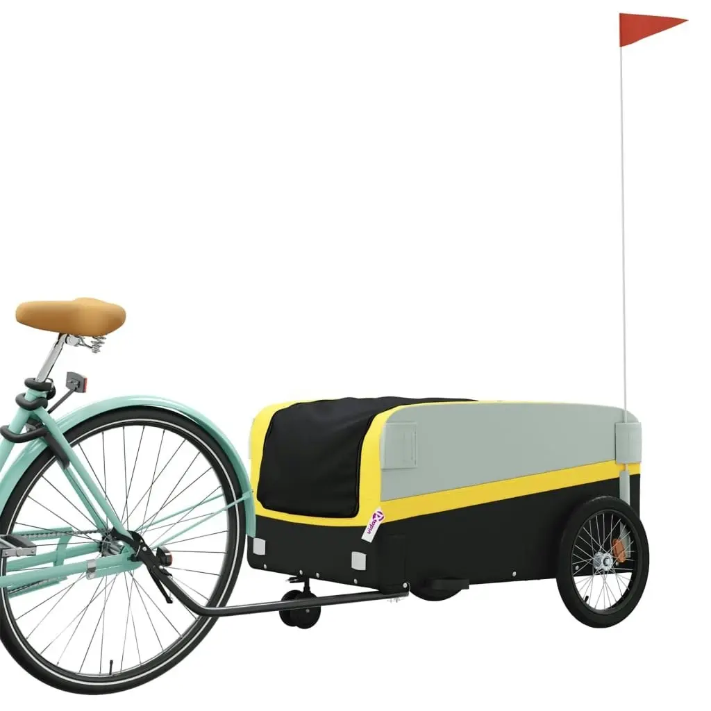 Bike Trailer Black and Yellow 45 kg Iron 94064