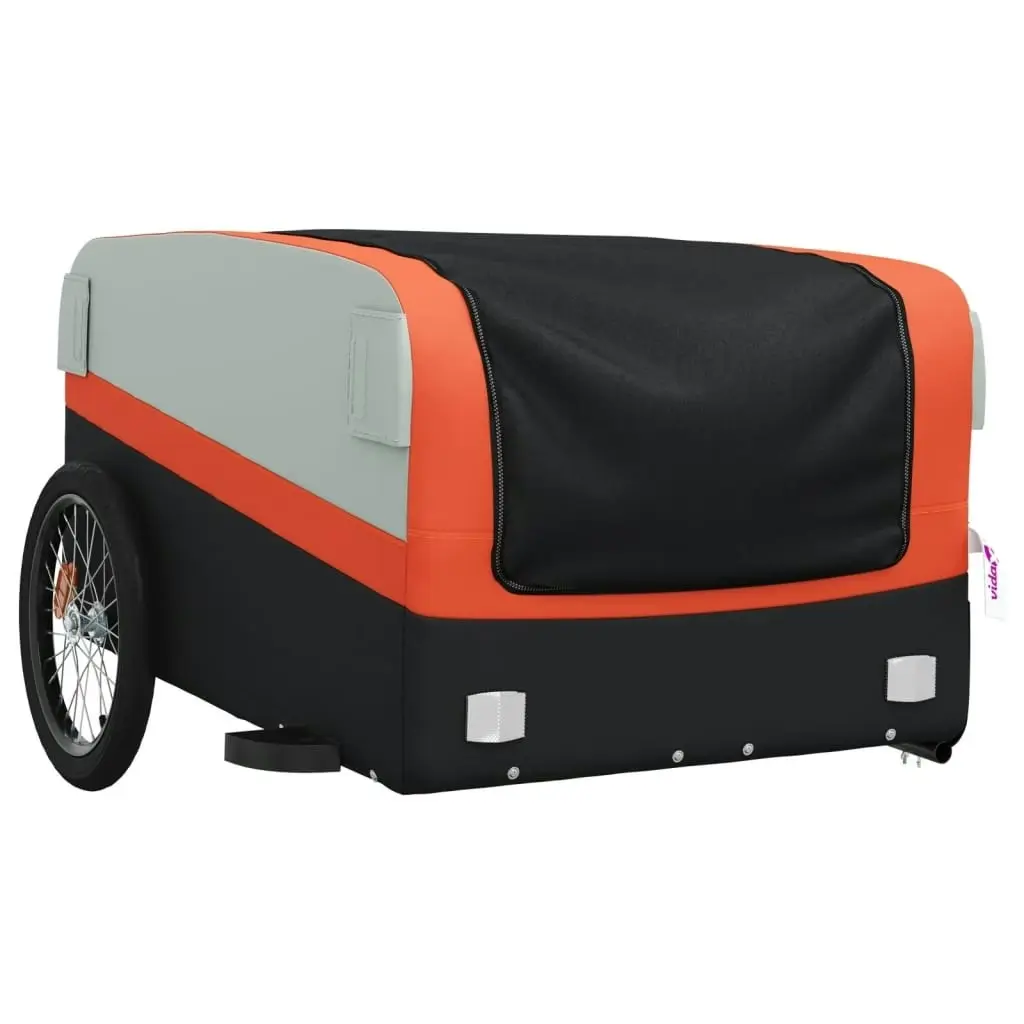 Bike Trailer Black and Orange 45 kg Iron 94047