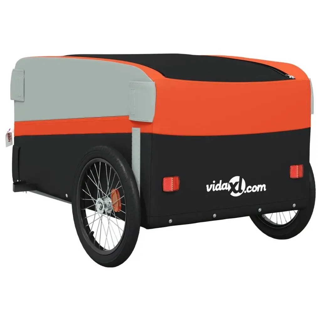 Bike Trailer Black and Orange 45 kg Iron 94047