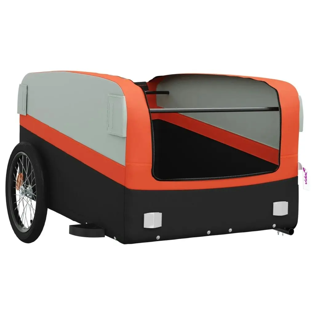 Bike Trailer Black and Orange 45 kg Iron 94047