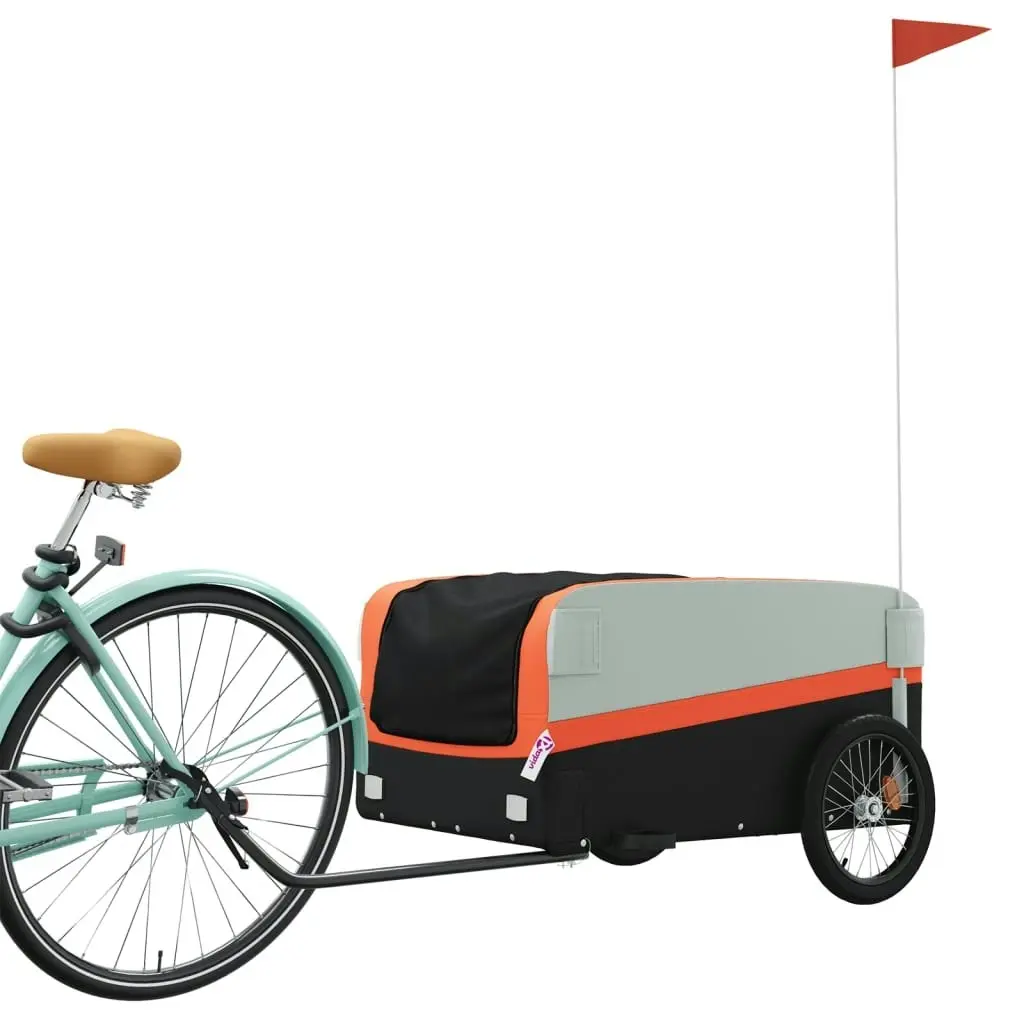 Bike Trailer Black and Orange 45 kg Iron 94047