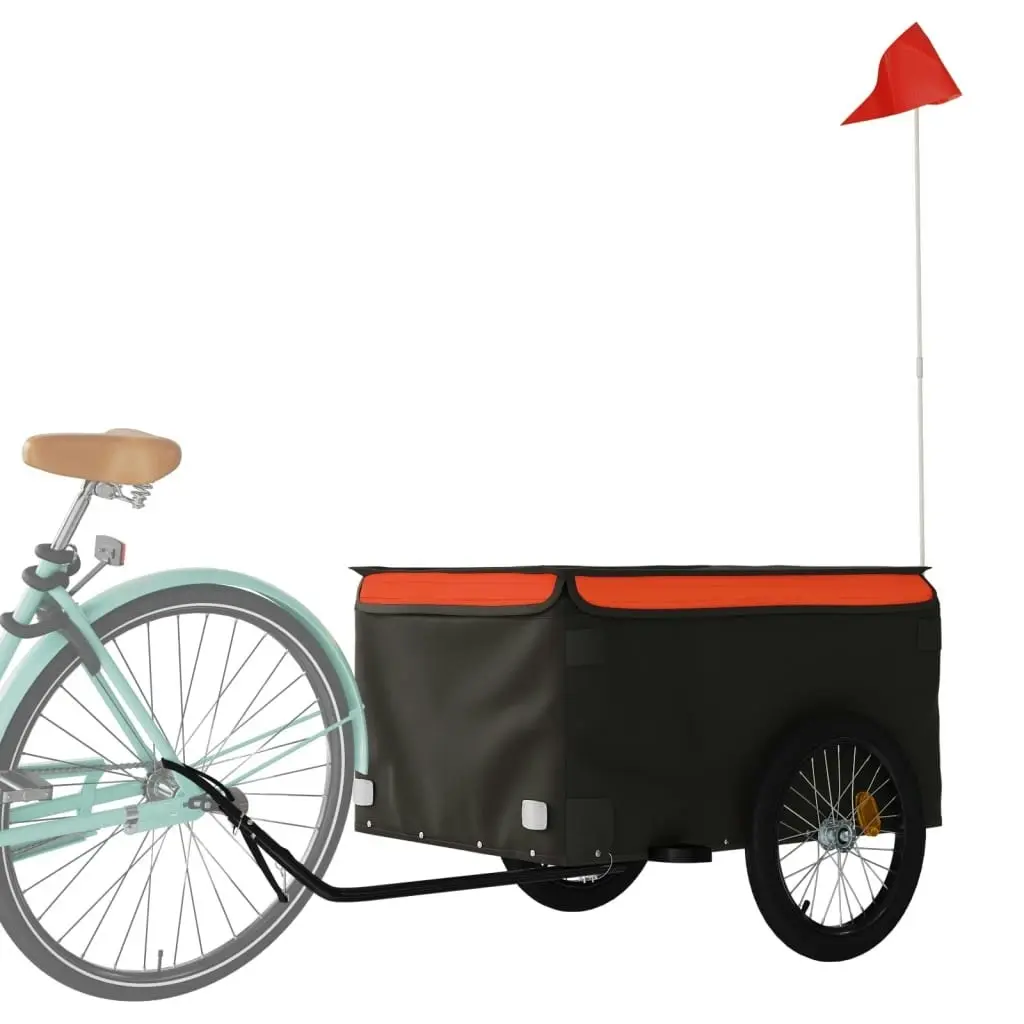 Bike Trailer Black and Orange 45 kg Iron 94089