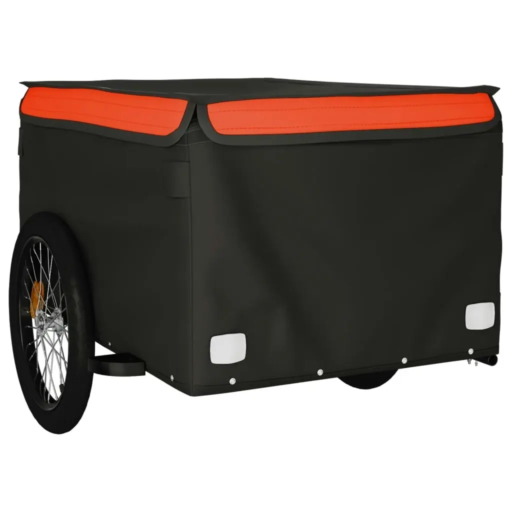 Bike Trailer Black and Orange 45 kg Iron 94089