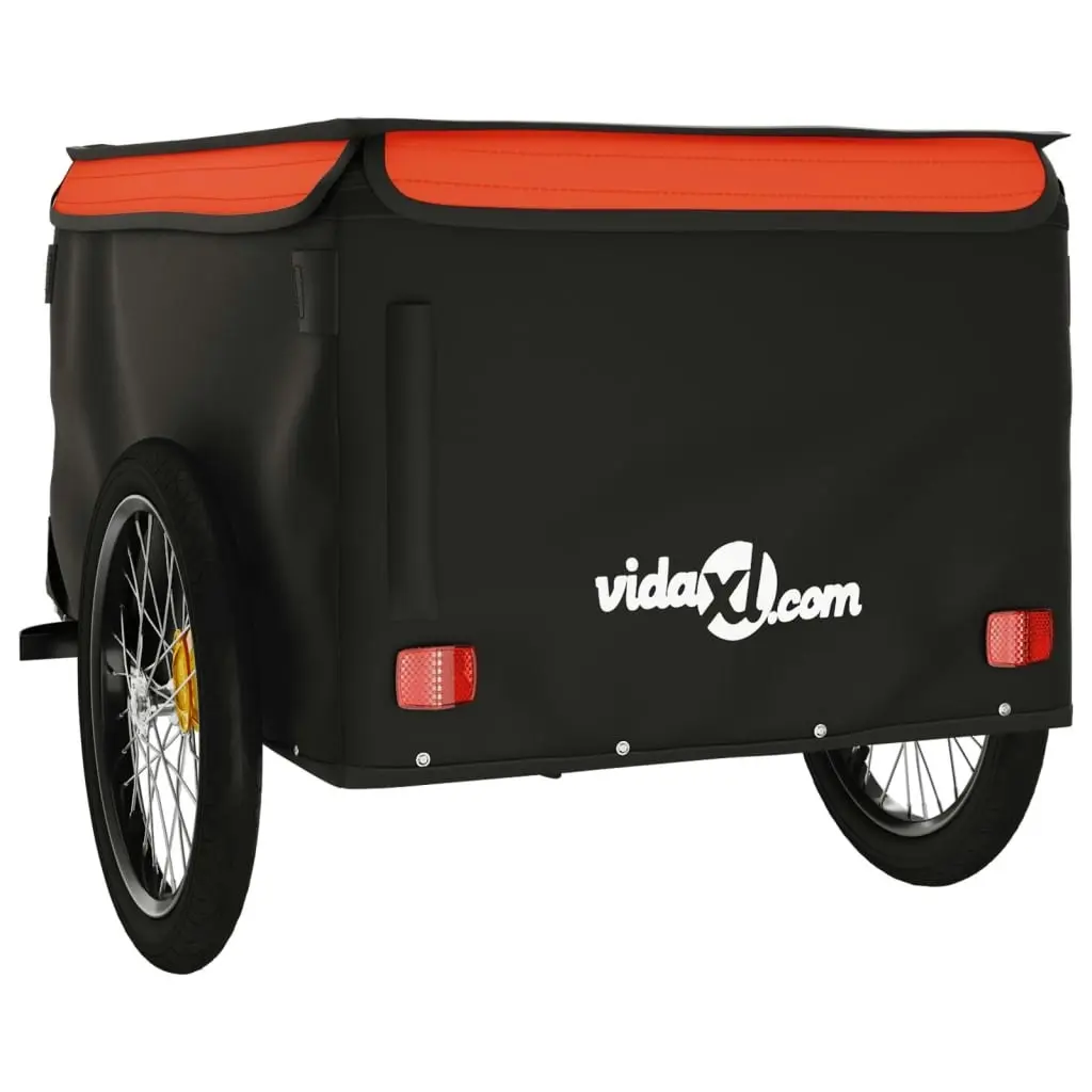 Bike Trailer Black and Orange 45 kg Iron 94089