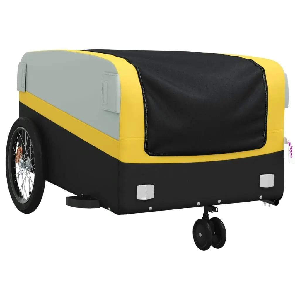 Bike Trailer Black and Yellow 45 kg Iron 94071