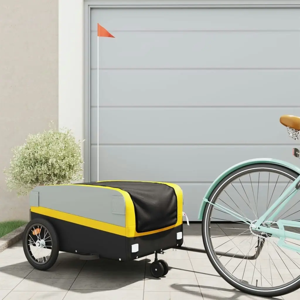 Bike Trailer Black and Yellow 45 kg Iron 94071