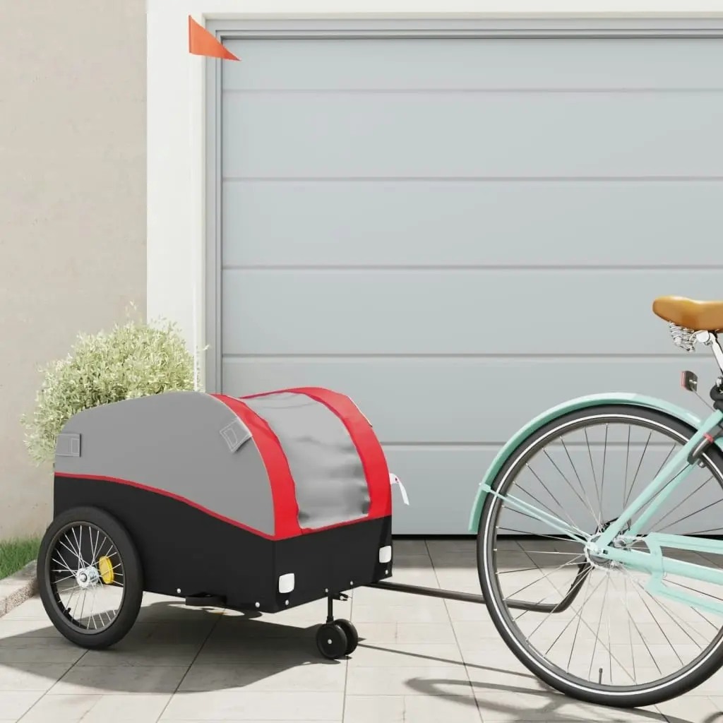 Bike Trailer Black and Red 45 kg Iron 94146