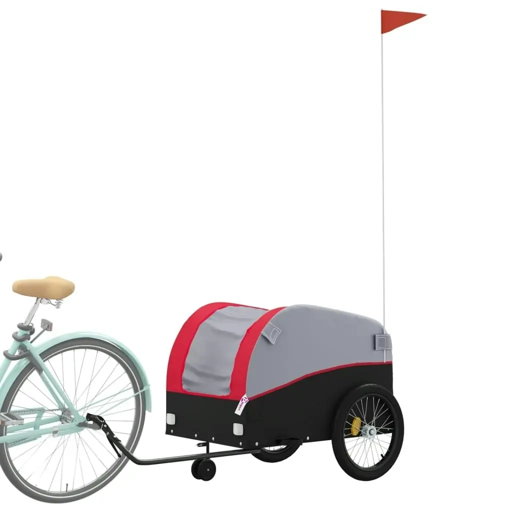 Bike Trailer Black and Red 45 kg Iron 94146