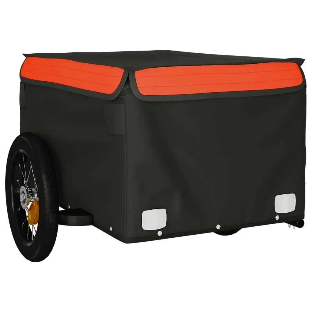 Bike Trailer Black and Orange 30 kg Iron 94075