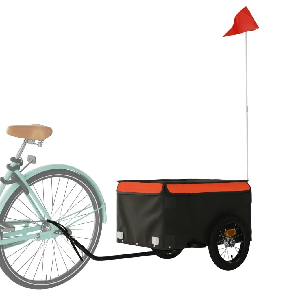 Bike Trailer Black and Orange 30 kg Iron 94075