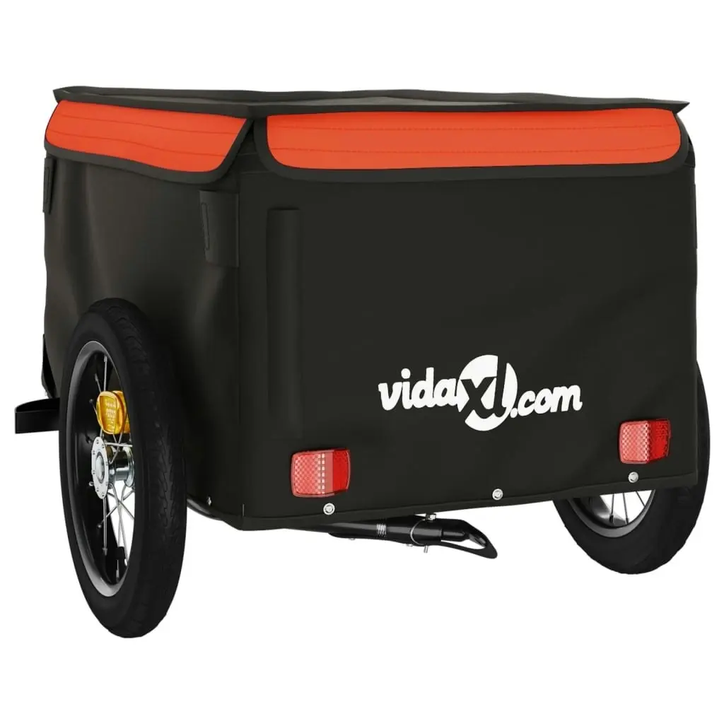 Bike Trailer Black and Orange 30 kg Iron 94075