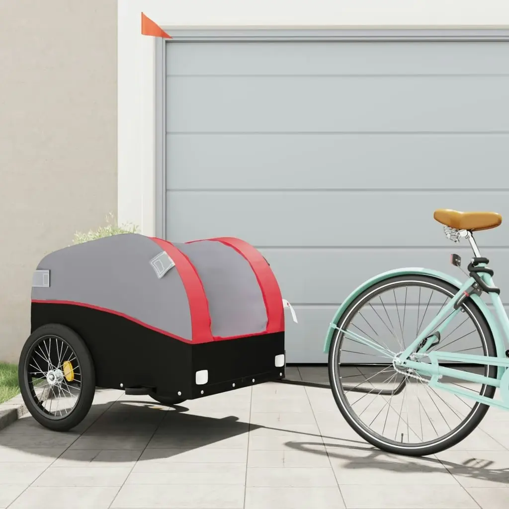 Bike Trailer Black and Red 45 kg Iron 94132