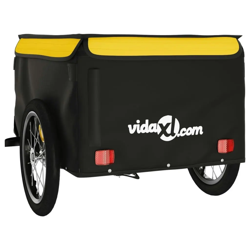 Bike Trailer Black and Yellow 45 kg Iron 94085