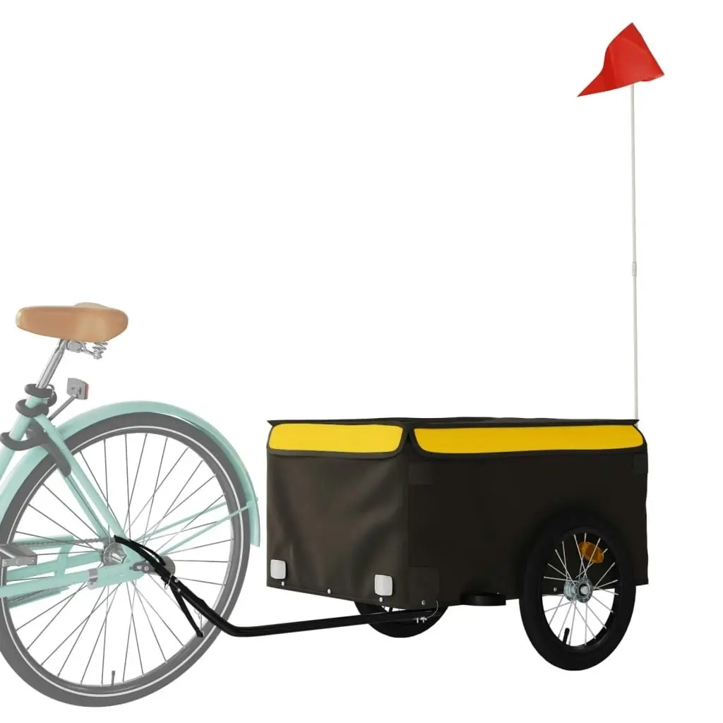 Bike Trailer Black and Yellow 45 kg Iron 94085