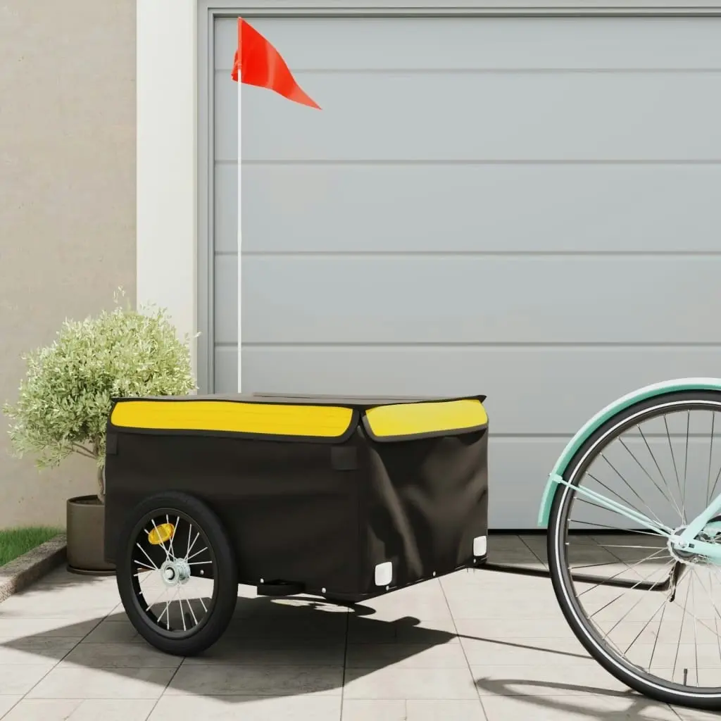 Bike Trailer Black and Yellow 45 kg Iron 94085