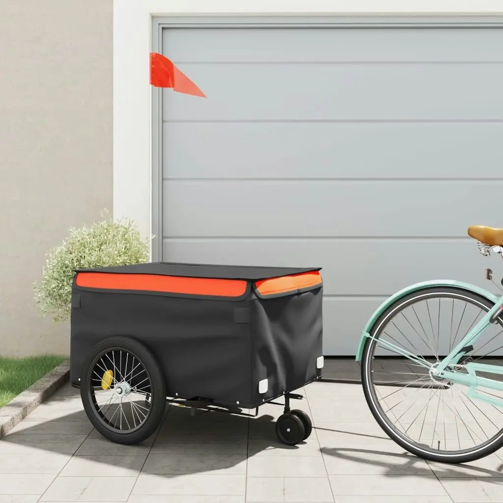 Bike Trailer Black and Orange 45 kg Iron 94110