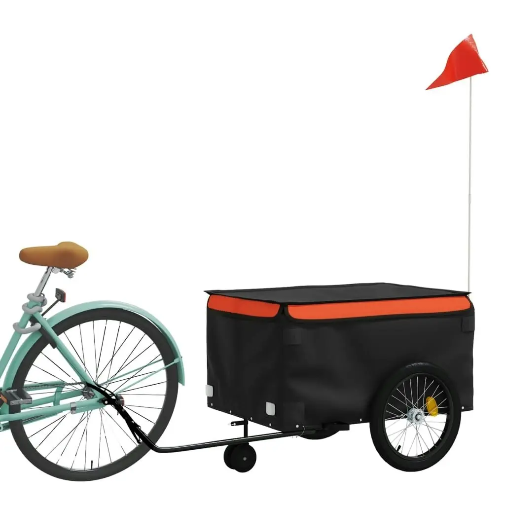 Bike Trailer Black and Orange 45 kg Iron 94110