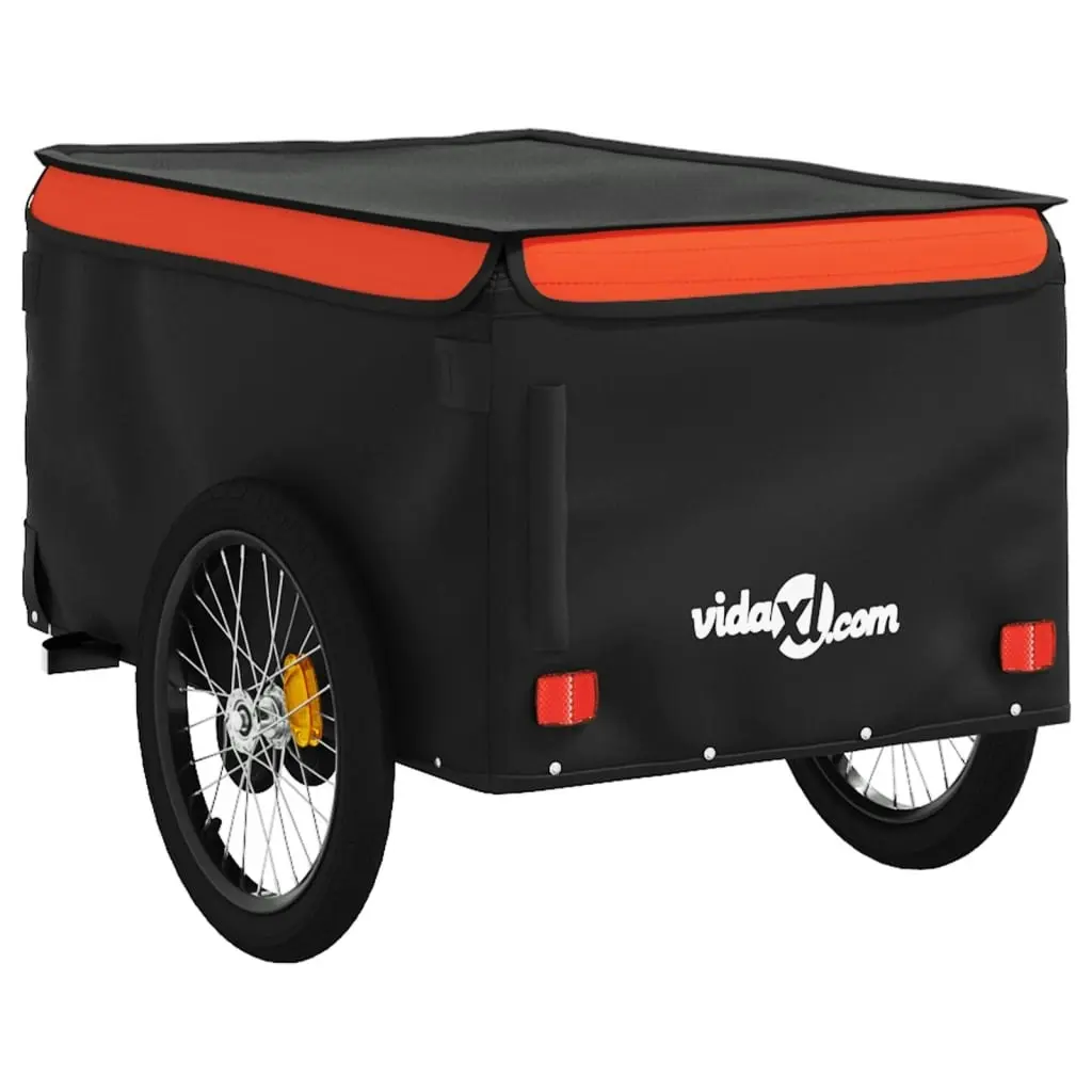 Bike Trailer Black and Orange 45 kg Iron 94110