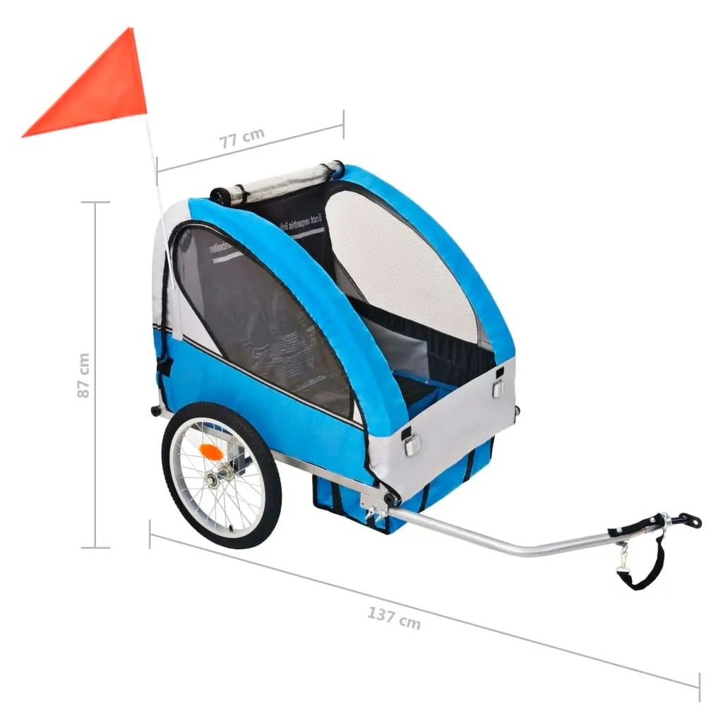 Bike Trailer Grey and Blue 30 kg 91372