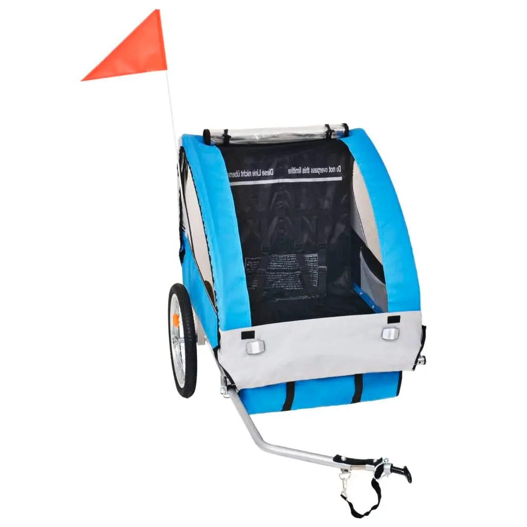 Bike Trailer Grey and Blue 30 kg 91372