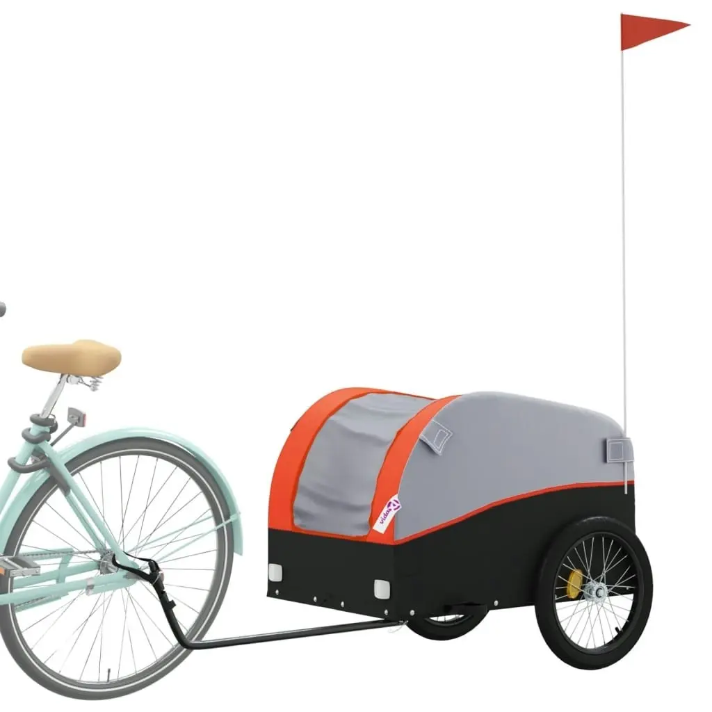 Bike Trailer Black and Orange 45 kg Iron 94131