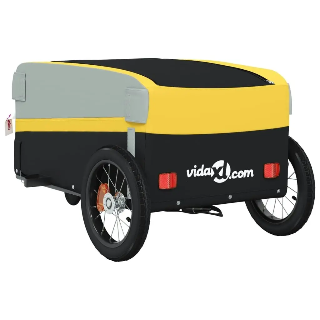 Bike Trailer Black and Yellow 30 kg Iron 94057