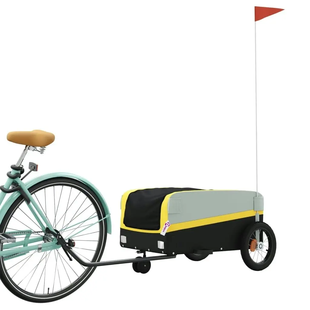 Bike Trailer Black and Yellow 30 kg Iron 94057