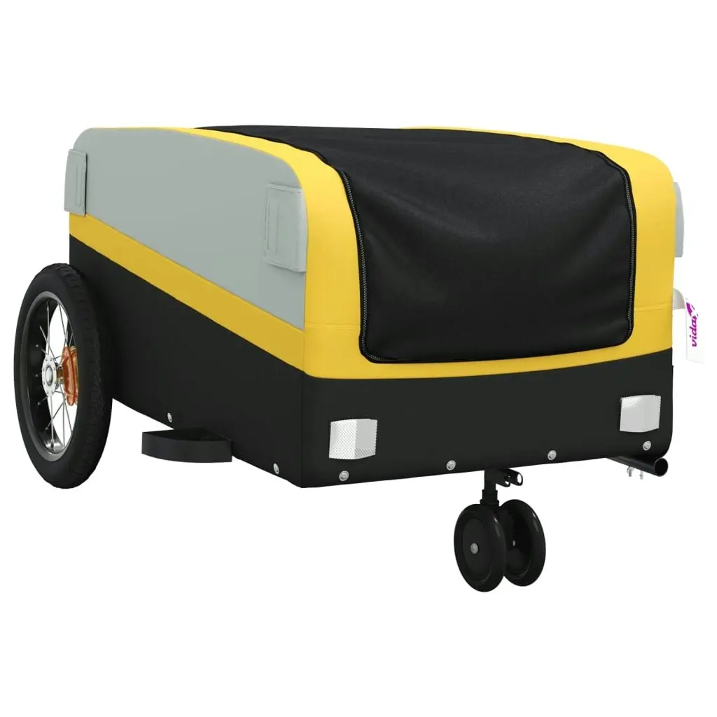 Bike Trailer Black and Yellow 30 kg Iron 94057