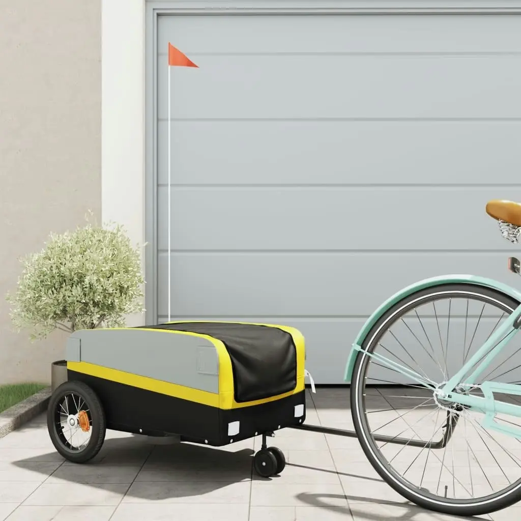 Bike Trailer Black and Yellow 30 kg Iron 94057