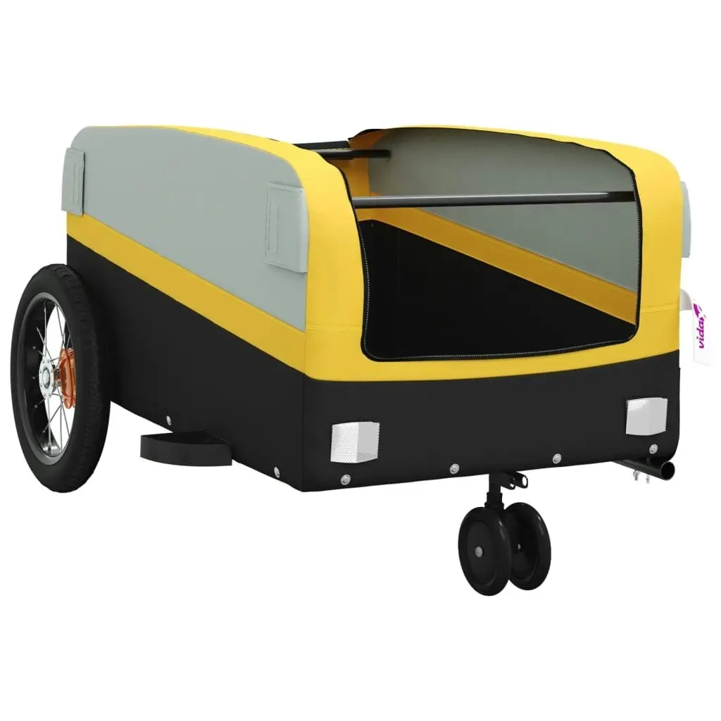 Bike Trailer Black and Yellow 30 kg Iron 94057