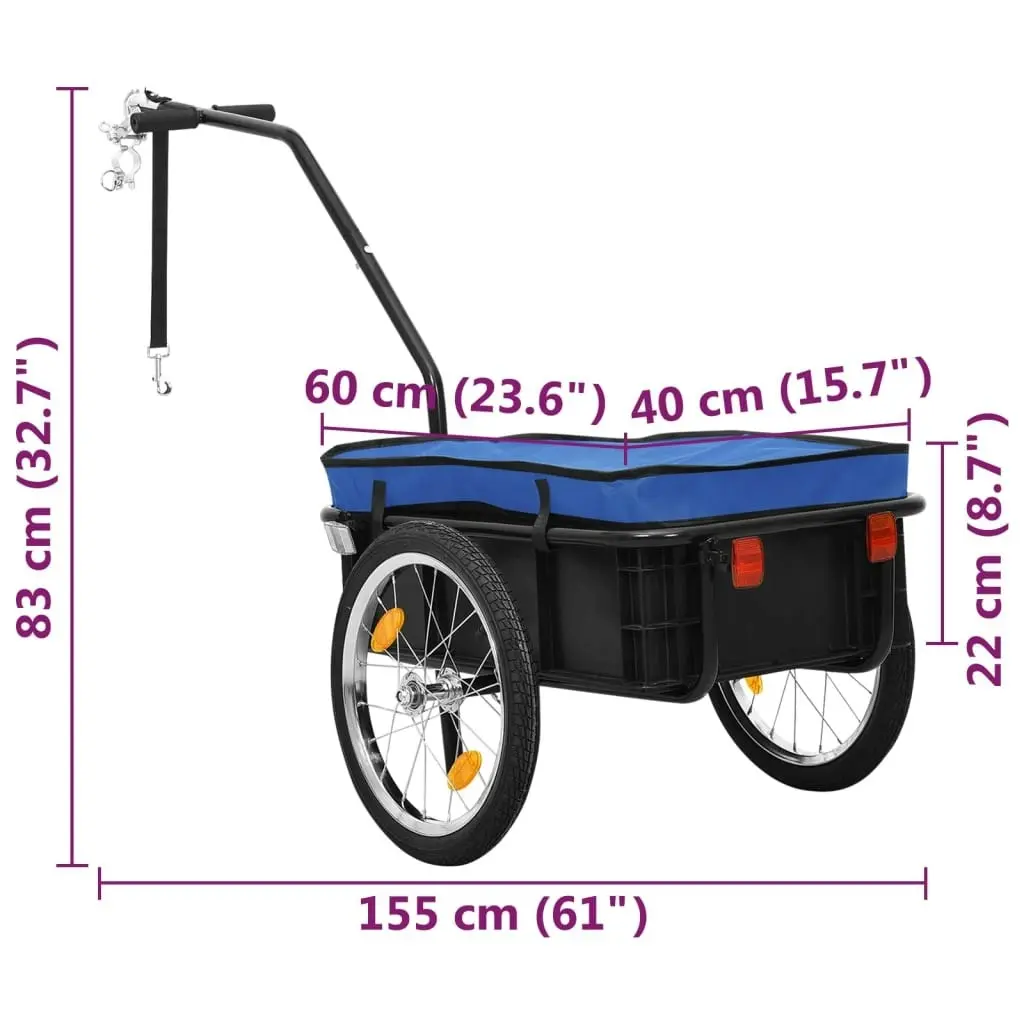 Bike Trailer/Hand Wagon 155x60x83 cm Steel Blue 91772