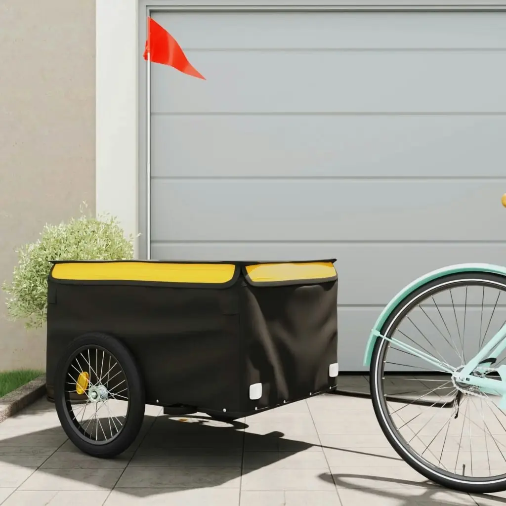 Bike Trailer Black and Yellow 45 kg Iron 94092