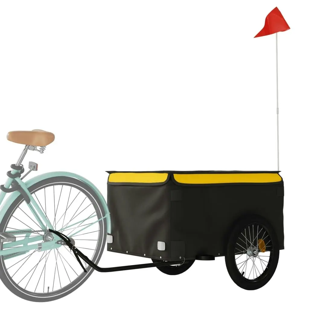 Bike Trailer Black and Yellow 45 kg Iron 94092