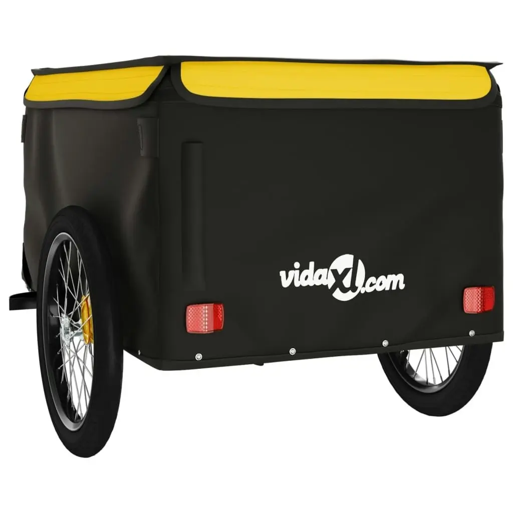 Bike Trailer Black and Yellow 45 kg Iron 94092