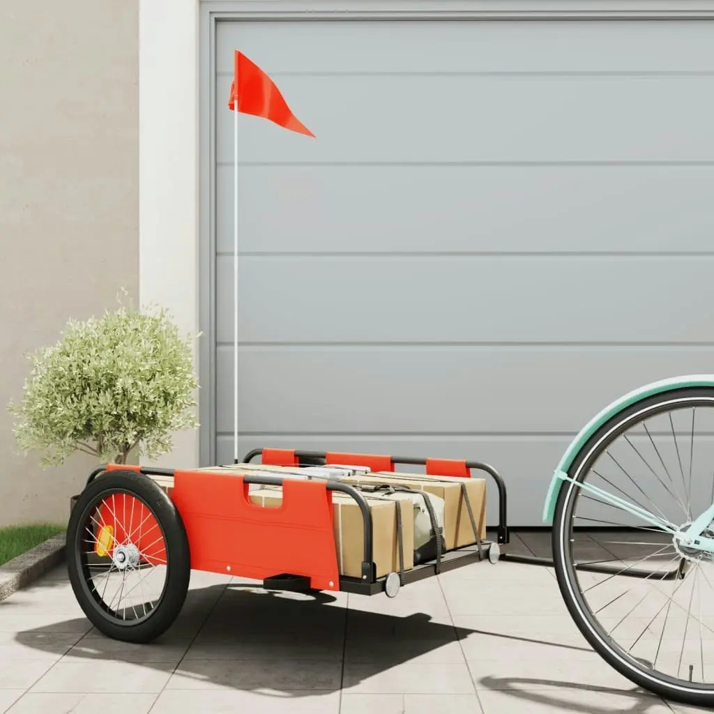 Bike Trailer Orange Oxford Fabric and Iron 94173