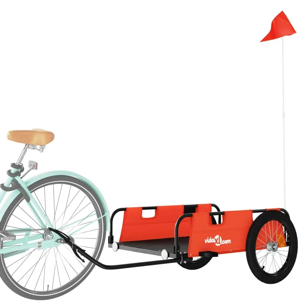 Bike Trailer Orange Oxford Fabric and Iron 94173