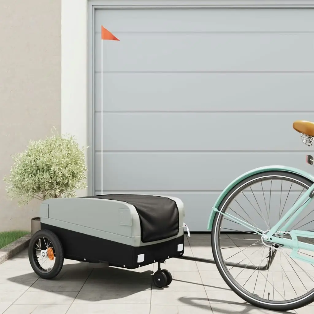 Bike Trailer Black and Grey 30 kg Iron 94056