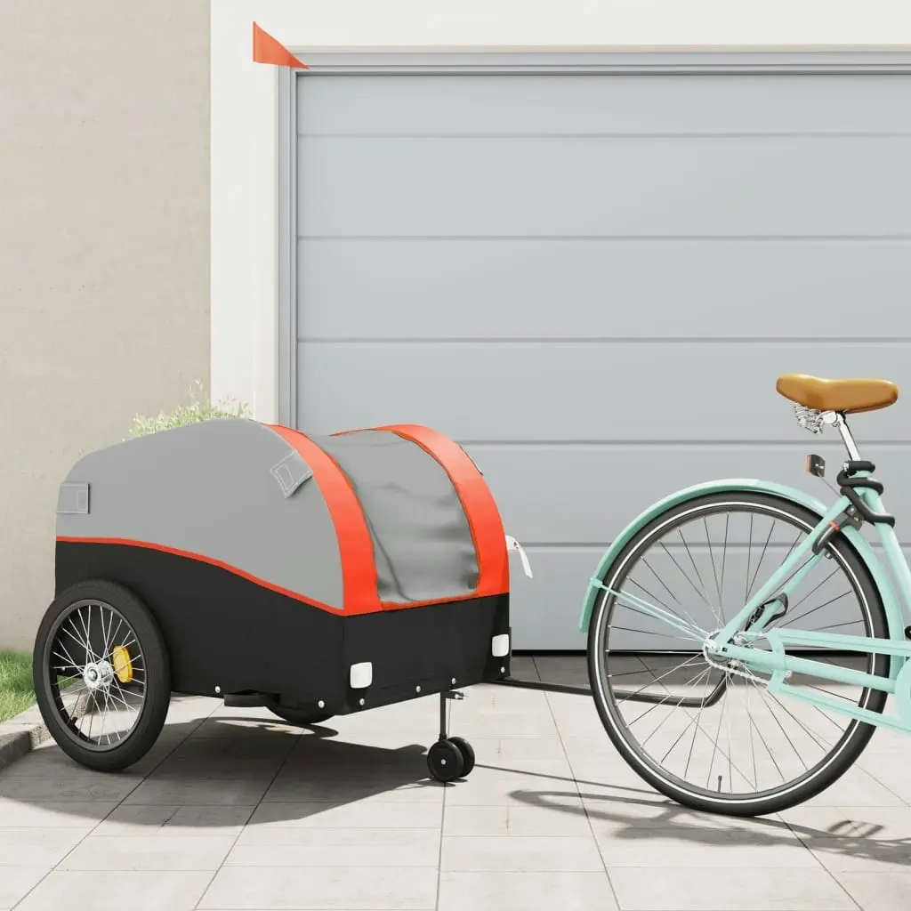 Bike Trailer Black and Orange 45 kg Iron 94152