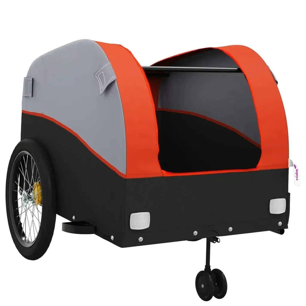 Bike Trailer Black and Orange 45 kg Iron 94152