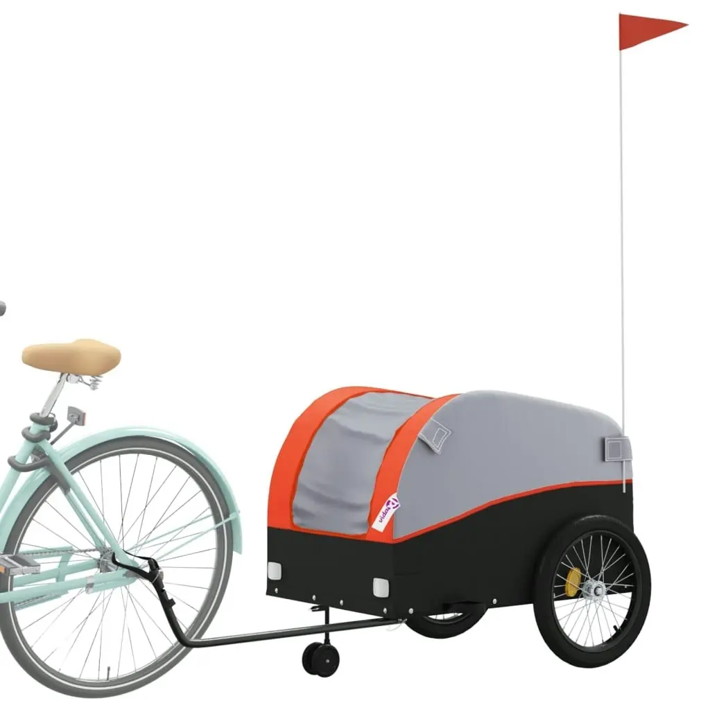 Bike Trailer Black and Orange 45 kg Iron 94152