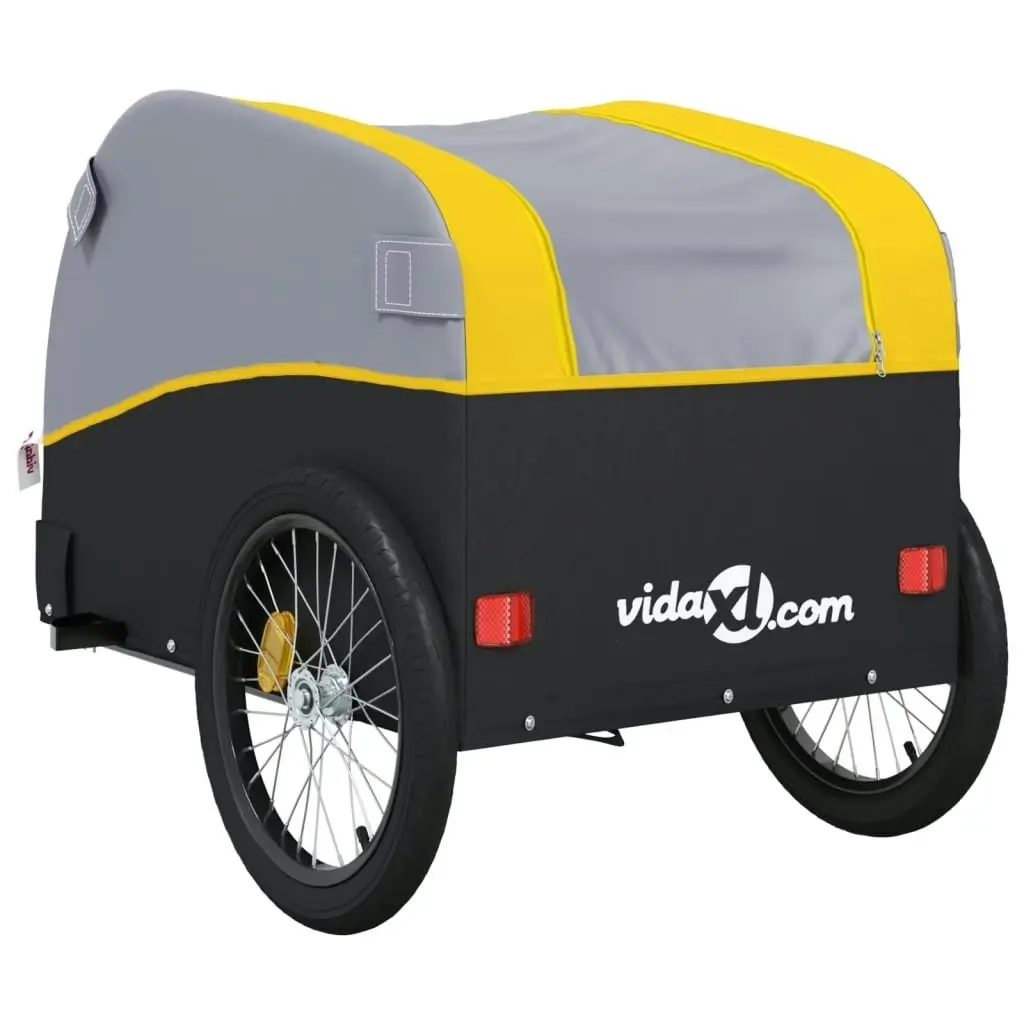 Bike Trailer Black and Yellow 45 kg Iron 94127