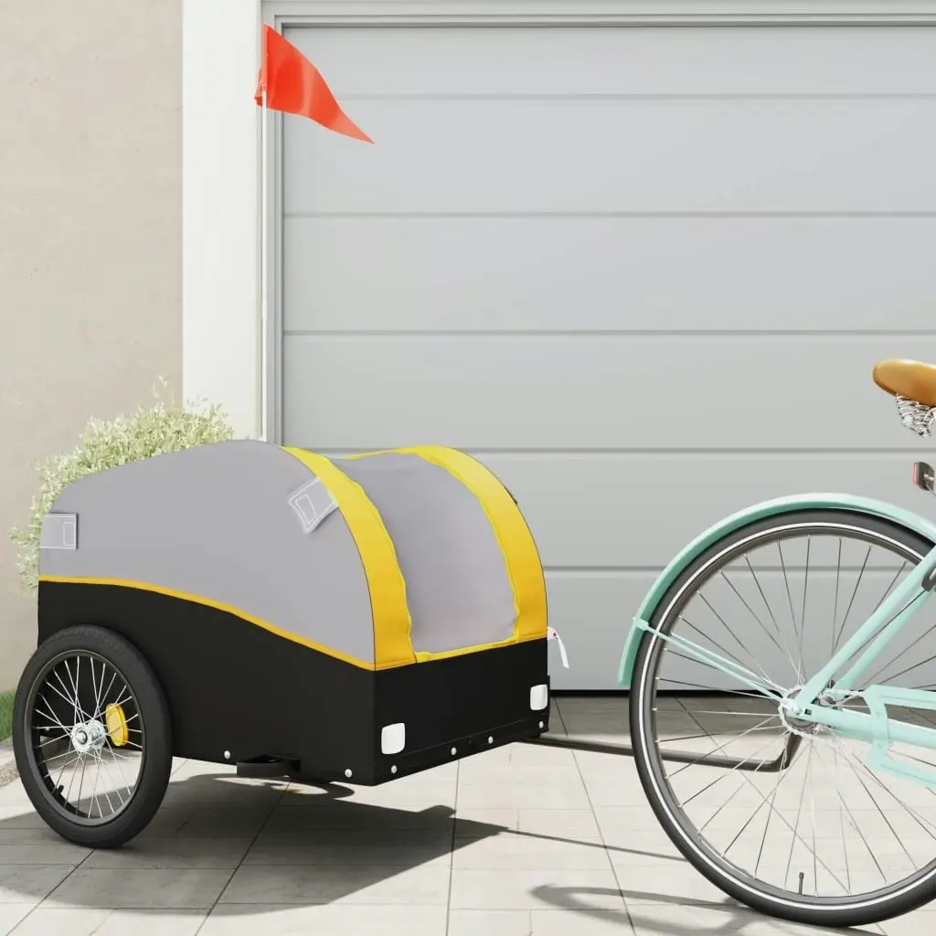 Bike Trailer Black and Yellow 45 kg Iron 94127