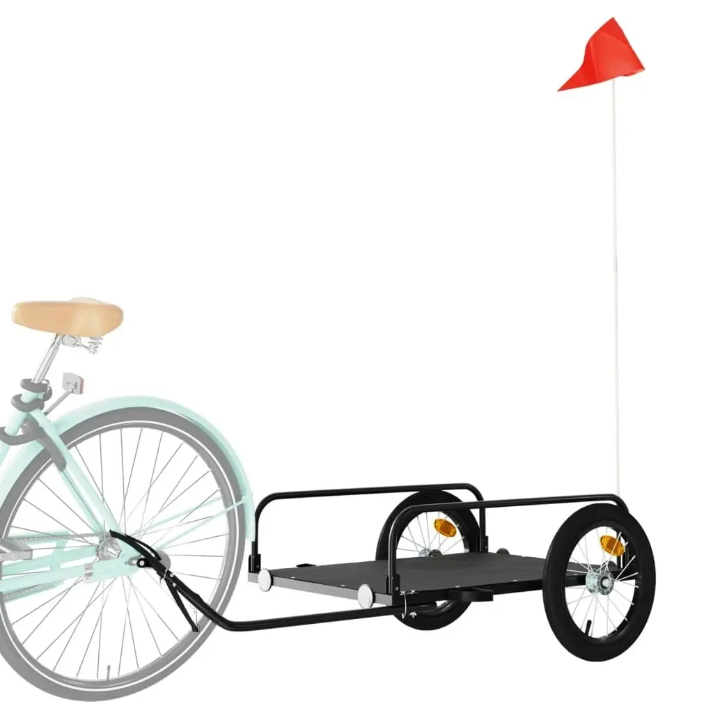 Bike Trailer Black 126x63x34 cm Iron 94202