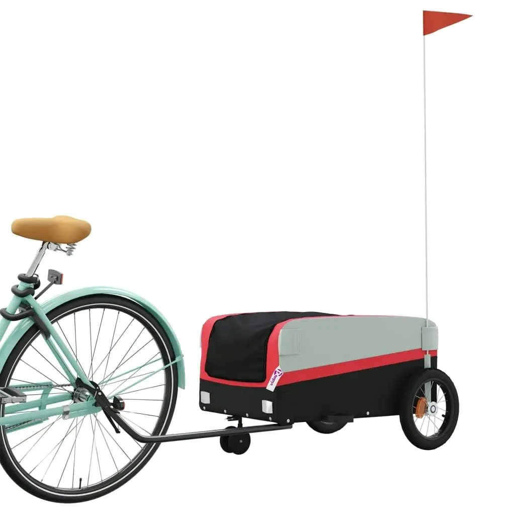 Bike Trailer Black and Red 30 kg Iron 94055